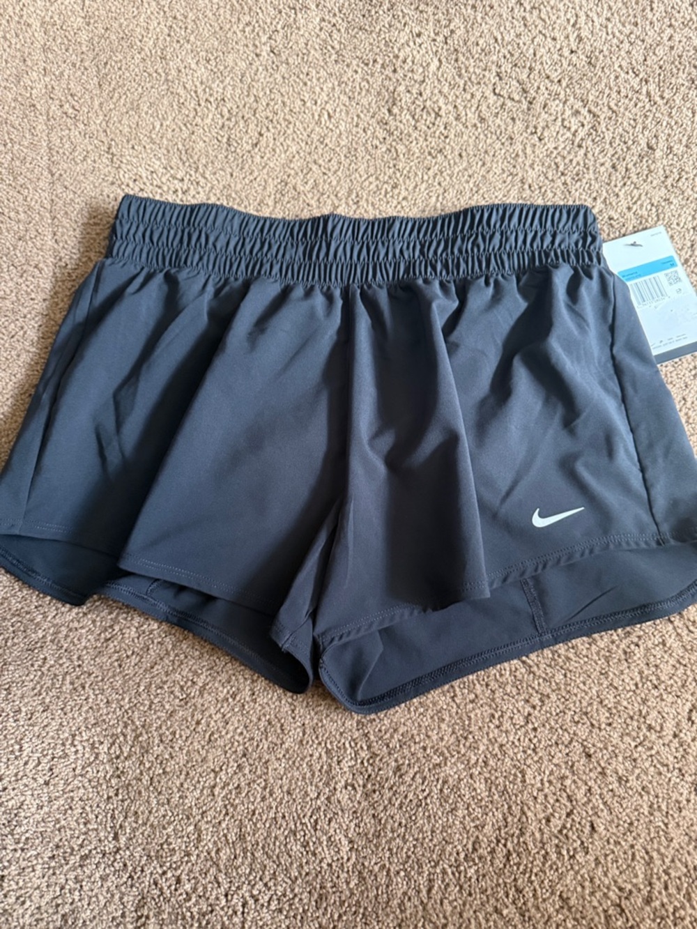 Nike Women's Black Athletic Shorts with White Swoosh Size M NWT Loose Fit